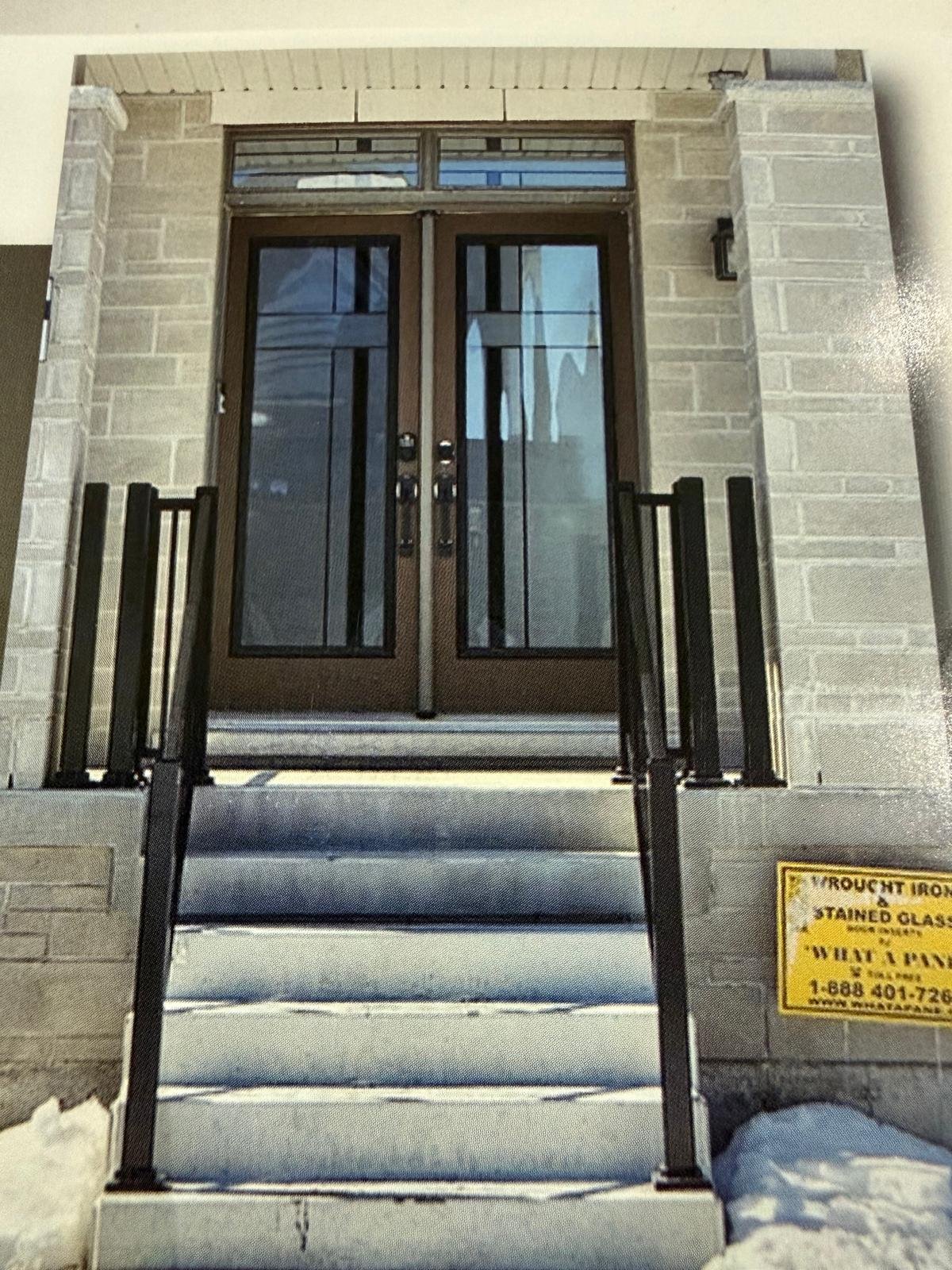 Aluminum door hardware and installation details